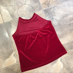 Vintage Tops - 90’s Choker Halter Top Silver Red Tank Top S Vintage Tops - 90’s Choker Halter Top Silver Red Tank Top S